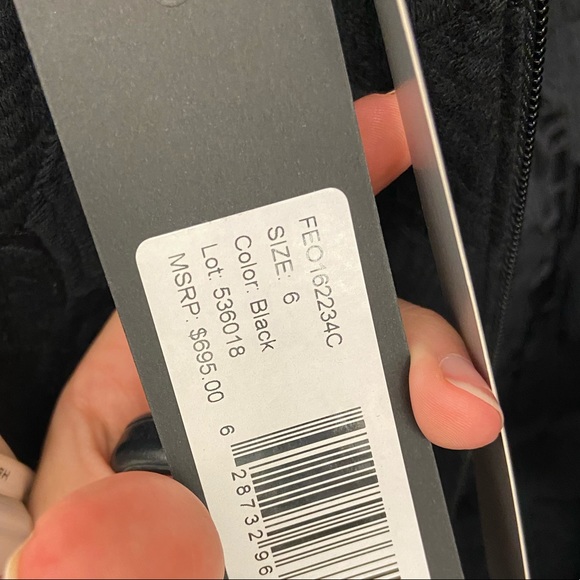 🔖 HALSTON HERITAGE Floral Organza Jacquard Gown Dress 695$ - Picture 8 of 8